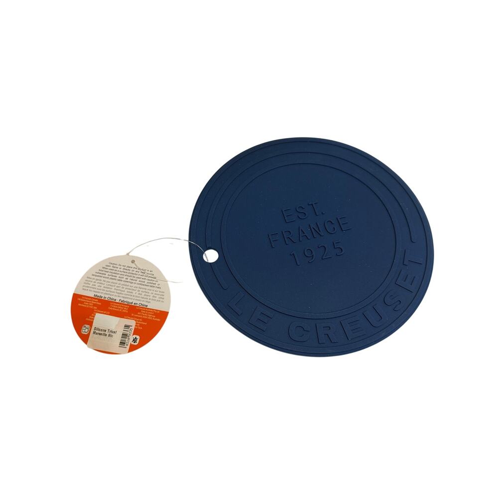 NEW NWT LE CREUSET Marseille Blue 8in Silicone Trivet